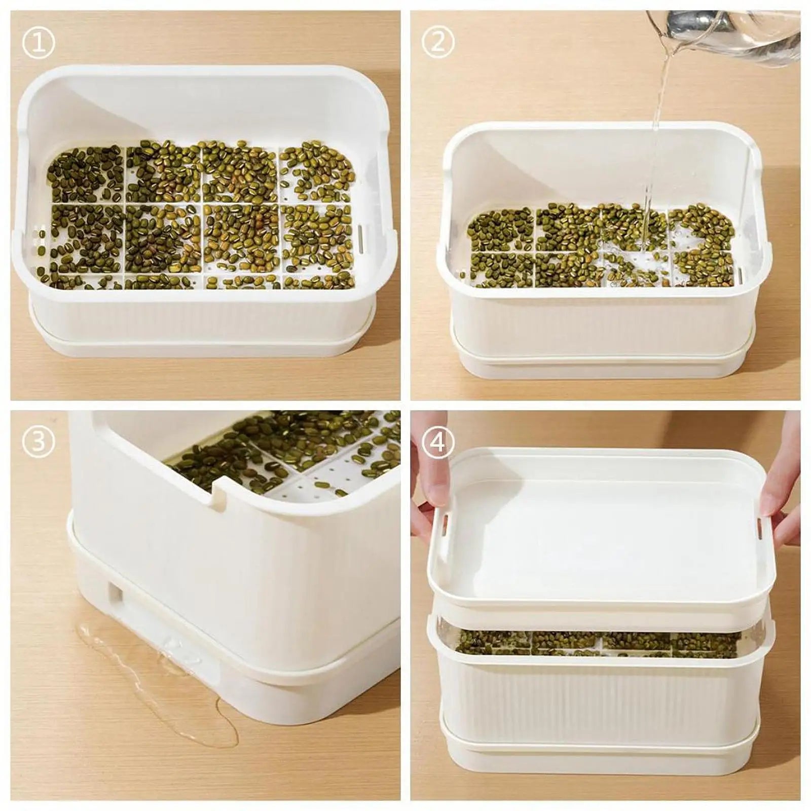 GreenSprout Tray - Double-Layer Hydroponic Seed and Microgreens Germination Tray